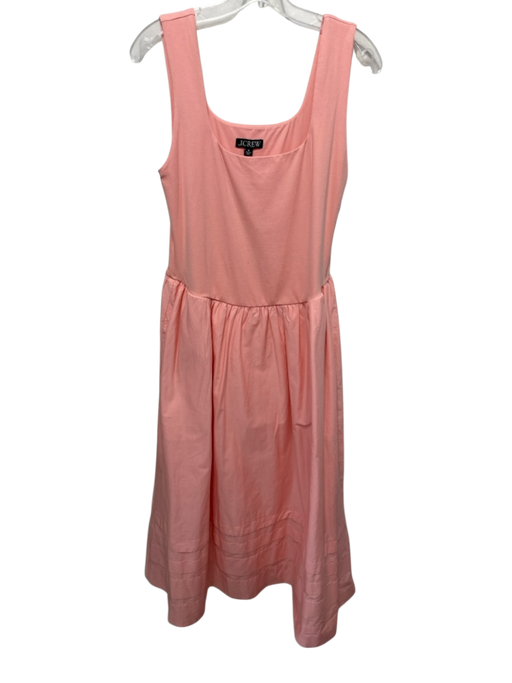J. Crew Size M Peach Orange Cotton Blend Sleeveless Gathered Maxi Dress Peach Orange / M