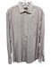 Burberrys Size 17 Red & White Cotton Striped Button up Men's Long Sleeve Shirt Red & White / 17