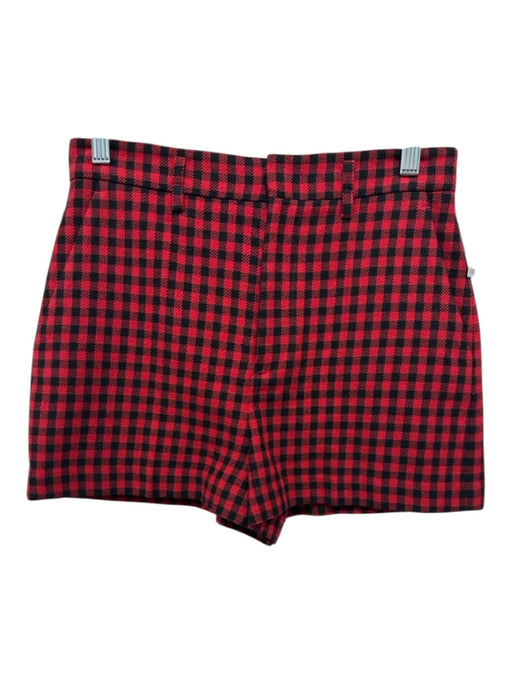 Red Valentino Size 40 Red & Black Cotton Blend High Rise Buffalo Check Shorts Red & Black / 40