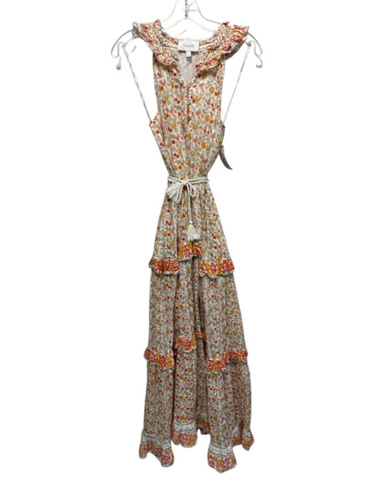 Cleobella Size L Yellow, Red, Blue Cotton Sleeveless Floral Print Maxi Dress Yellow, Red, Blue / L