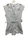 IRO Size 34 Light Blue Cotton Denim Sleeveless Cut Out Zip Belt Incl. Romper Light Blue / 34