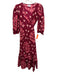 Olivia James the Label Size XS Red & Pink Cotton Balloon Half Sleeve Wrap Dress Red & Pink / XS