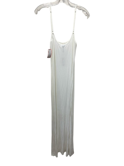 SKIMS Size 2X White Modal & Spandex Spaghetti Strap Rib Knit Maxi Dress White / 2X