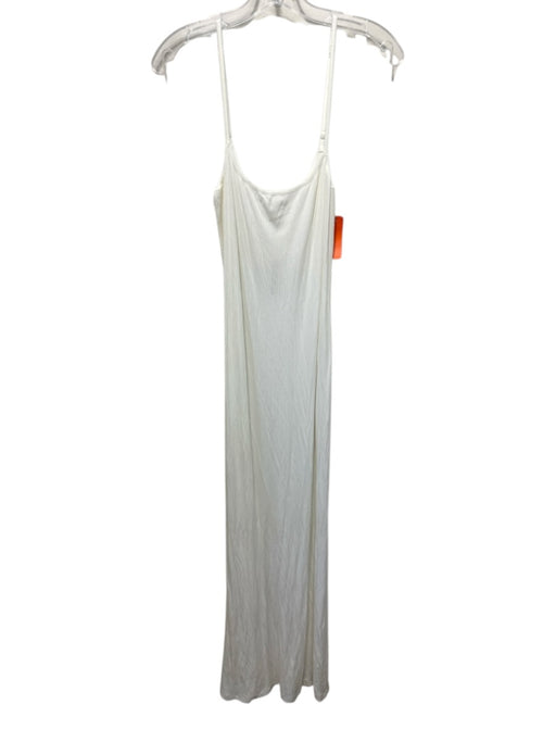 SKIMS Size 2X White Modal & Spandex Spaghetti Strap Rib Knit Maxi Dress White / 2X
