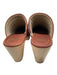 Paige Shoe Size 9 Brown & Beige Leather Wood Sole Stud Detail Clog Mules Brown & Beige / 9