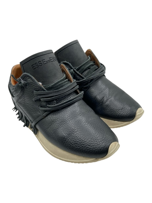 Esse Ut Esse Shoe Size 36 Black Leather Fringe Leather Laces Sneakers Black / 36