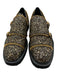 Giuseppe Zanotti Shoe Size 40 Black & Gold Glitter Zipper Detail Buckles Loafers Black & Gold / 40