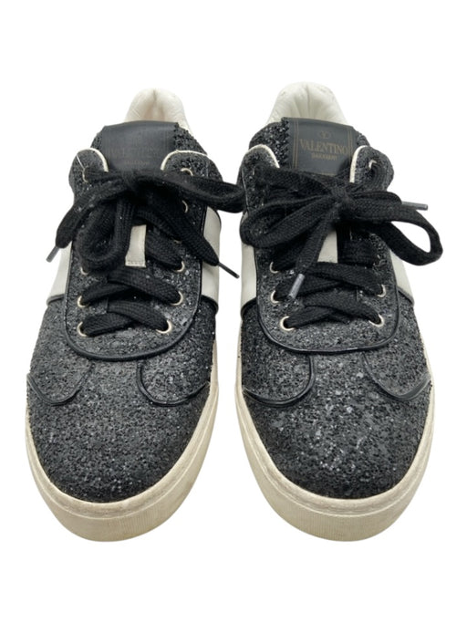 Valentino Garavani Shoe Size 36.5 Gray, Black, White Leather Glitter Sneakers Gray, Black, White / 36.5