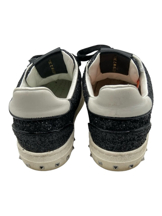 Valentino Garavani Shoe Size 36.5 Gray, Black, White Leather Glitter Sneakers Gray, Black, White / 36.5