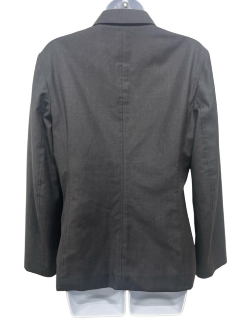 Prada Size 42 Black Wool Zip Up Collar Pockets Puffer Jacket Black / 42