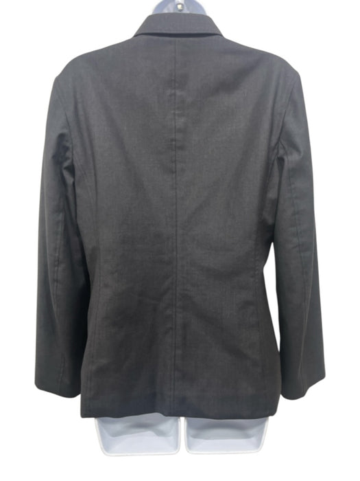 Prada Size 42 Black Wool Zip Up Collar Pockets Puffer Jacket Black / 42