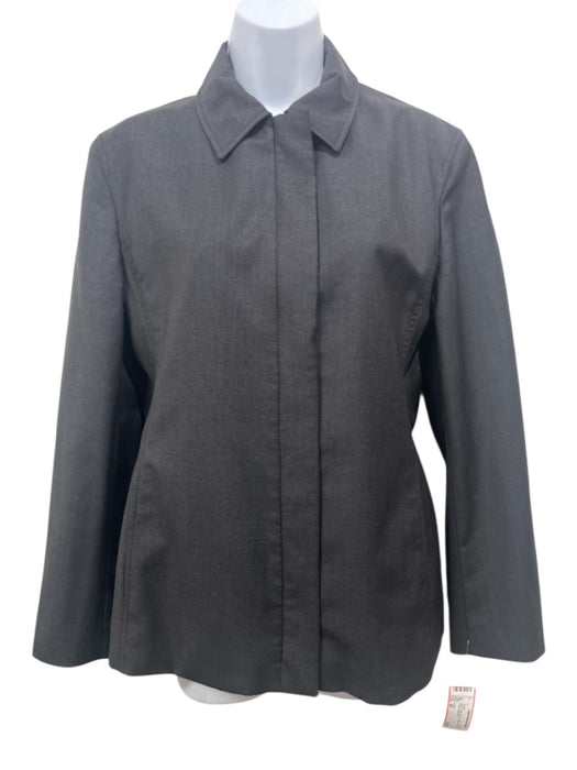 Prada Size 42 Black Wool Zip Up Collar Pockets Puffer Jacket Black / 42