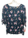 Rebecca Taylor Size 12 Teal Blue & Pink Silk & Viscose Puff 1/2 Sleeve Top Teal Blue & Pink / 12
