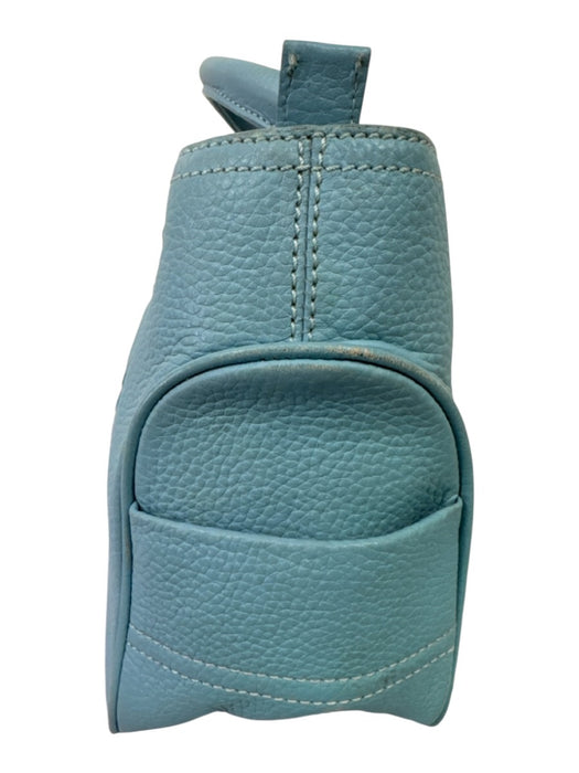 Celine Light Blue Pebble Leather Top Handles Silver Hardware Zip Top Hand Bag Light Blue / S