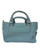 Celine Light Blue Pebble Leather Top Handles Silver Hardware Zip Top Hand Bag Light Blue / S