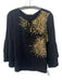 Figue Size M Black & Gold Viscose 3/4 Trumpet Sleeve Embroidered Sequins Top Black & Gold / M