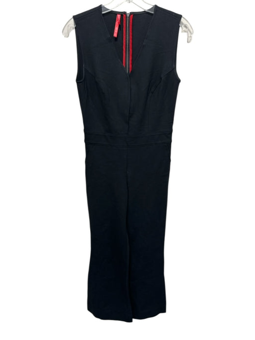 Spanx Size XS Black Rayon & Nylon Sleeveless V Neck Wide Leg Jumpsuit Black / XS