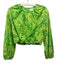 Rhode Size S Green, Blue, Yellow Organic Cotton Long puff sleeve Bubble Hem Top Green, Blue, Yellow / S