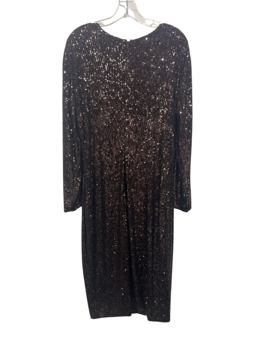 Saint Art Size Est M Brown Polyester Blend Long Sleeve All Over Sequins Dress Brown / Est M