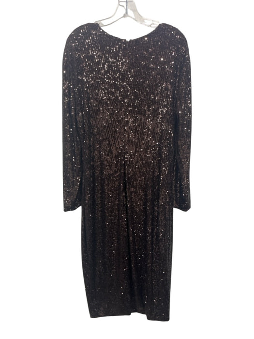 Saint Art Size Est M Brown Polyester Blend Long Sleeve All Over Sequins Dress Brown / Est M