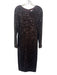 Saint Art Size Est M Brown Polyester Blend Long Sleeve All Over Sequins Dress Brown / Est M