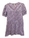 Pomander Place Size XS Purple, Blue, Green Cotton Short Sleeve Floral Dress Purple, Blue, Green / XS