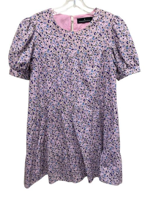 Pomander Place Size XS Purple, Blue, Green Cotton Short Sleeve Floral Dress Purple, Blue, Green / XS