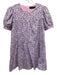 Pomander Place Size XS Purple, Blue, Green Cotton Short Sleeve Floral Dress Purple, Blue, Green / XS