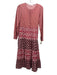 Ro's Garden Size XS Red, White, Black Cotton Long Sleeve Geometric Print Dress Red, White, Black / XS