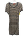 Missoni Size Est Small Beige, White, Black Wool Blend Short Sleeve Knit Dress Beige, White, Black / Est Small