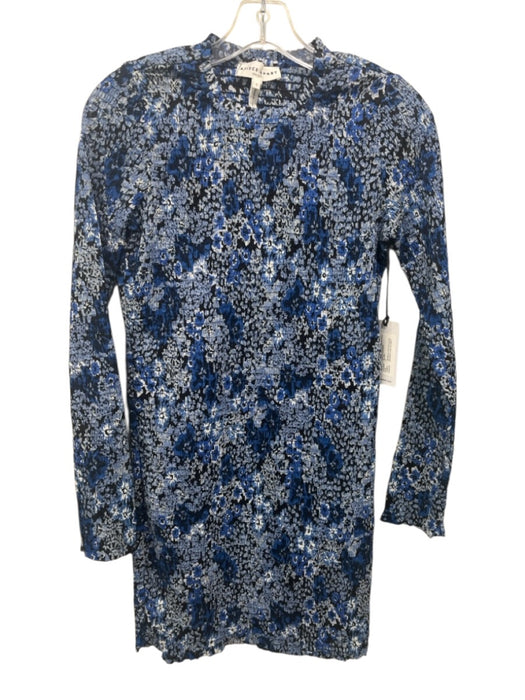 Apiece Apart Size Small Blue, White, Black Long Sleeve Floral Smocked Dress Blue, White, Black / Small