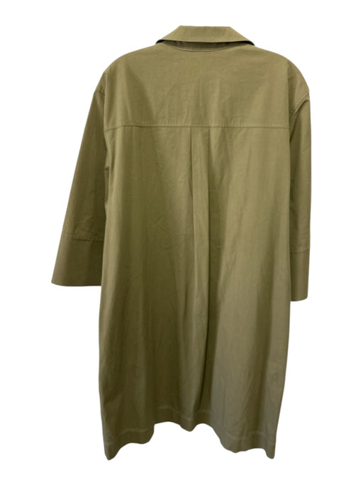 Lafayette 148 Size Medium Olive Green Cotton Blend Long Sleeve Monili Dress Olive Green / Medium