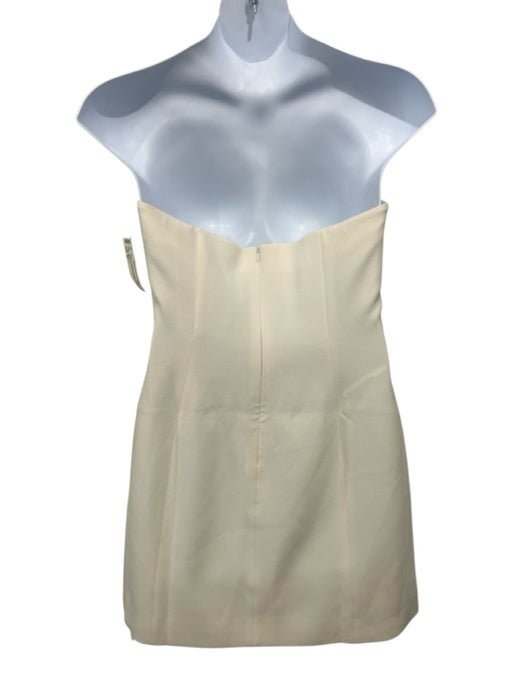 Shona Joy Size 10 Cream White Polyester Blend Strapless Button Front Dress Cream White / 10