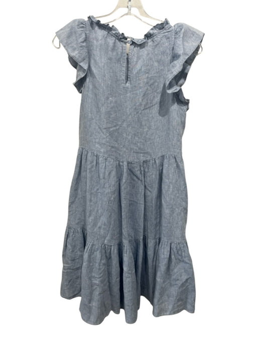 Lake Size XS Light Blue Linen Ruffle Cap Sleeve Tiered Ruffles Dress Light Blue / XS