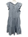 Lake Size XS Light Blue Linen Ruffle Cap Sleeve Tiered Ruffles Dress Light Blue / XS