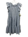 Lake Size XS Light Blue Linen Ruffle Cap Sleeve Tiered Ruffles Dress Light Blue / XS