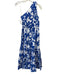 Hyacinth House Size XXS Blue & White Cotton One Shoulder Floral Tiered Dress Blue & White / XXS