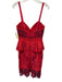 Marchesa Notte Size XS Red & Purple Polyester Spaghetti Strap Peplum Dress Red & Purple / XS