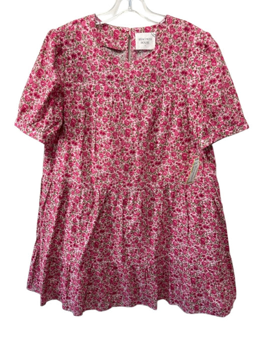 Hyacinth House Size Medium Pink & Green Polyester Blend Short Sleeve Dress Pink & Green / Medium