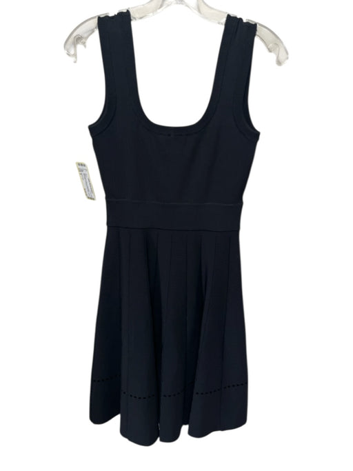 Herve Leger Size S Black Rayon Blend Sleeveless Sleeveless Perforated Dress Black / S