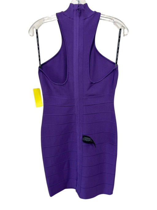 Herve Leger Size M Purple Rayon Blend Sleeveless Bandage T Back Dress Purple / M