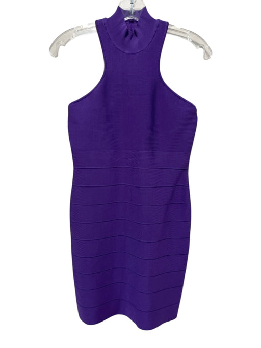 Herve Leger Size M Purple Rayon Blend Sleeveless Bandage T Back Dress Purple / M