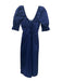 Hill House Size XS Navy Cotton Short Balloon Sleeve Elastic Neck Midi Dress Navy / XS