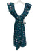 Hill House Size M Teal, Pink & Green Cotton Off Shoulder Floral Below knee Dress Teal, Pink & Green / M