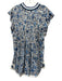 Poupette St. Barth Size L Blue, Light Blue & White Cotton Short Sleeve Dress Blue, Light Blue & White / L