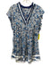 Poupette St. Barth Size L Blue, Light Blue & White Cotton Short Sleeve Dress Blue, Light Blue & White / L