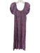 Natalie Martin Size S Lavender & Brown Rayon Short Sleeve Paisley Maxi Dress Lavender & Brown / S