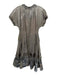 Byron Lars Size 6 Taupe, Navy & Green Polyester Blend Short Sleeve Dress Taupe, Navy & Green / 6