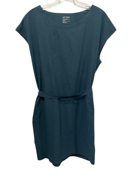 Arc'teryx Size XS Slate Blue Polyester Short Sleeve Waist tie Knee Length Dress Slate Blue / XS