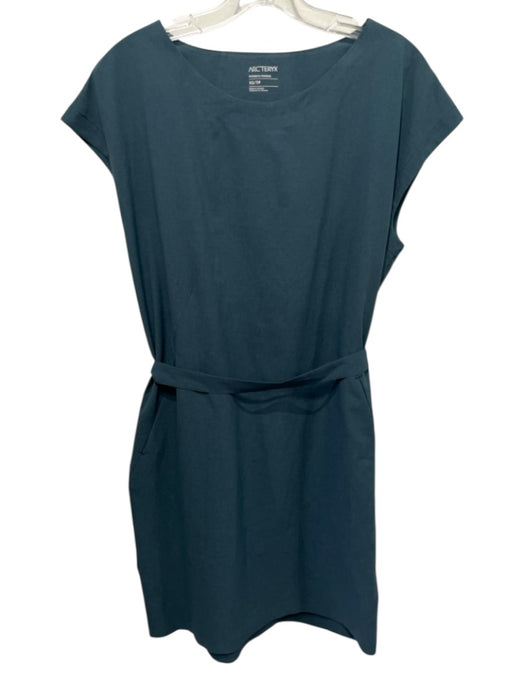 Arc'teryx Size XS Slate Blue Polyester Short Sleeve Waist tie Knee Length Dress Slate Blue / XS